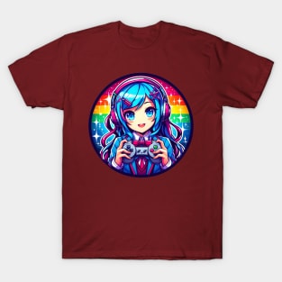 Anime Japanese gamer girl T-Shirt
